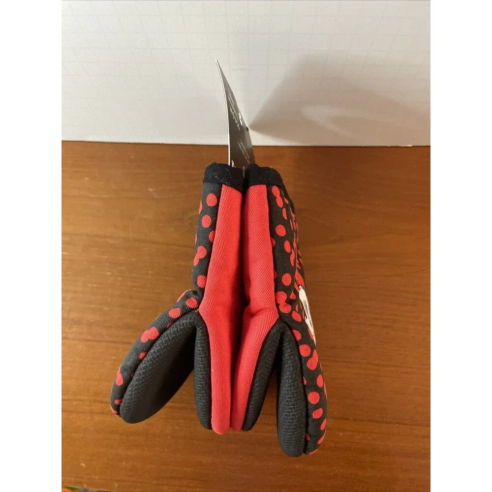 Disney MINNIE MOUSE 2-Pack Polka Dots Oven Mitts Mits Rubberized Pot Holder NEW!